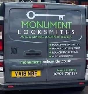 Monument Locksmiths van with auto and general locksmith services livery, Penrith