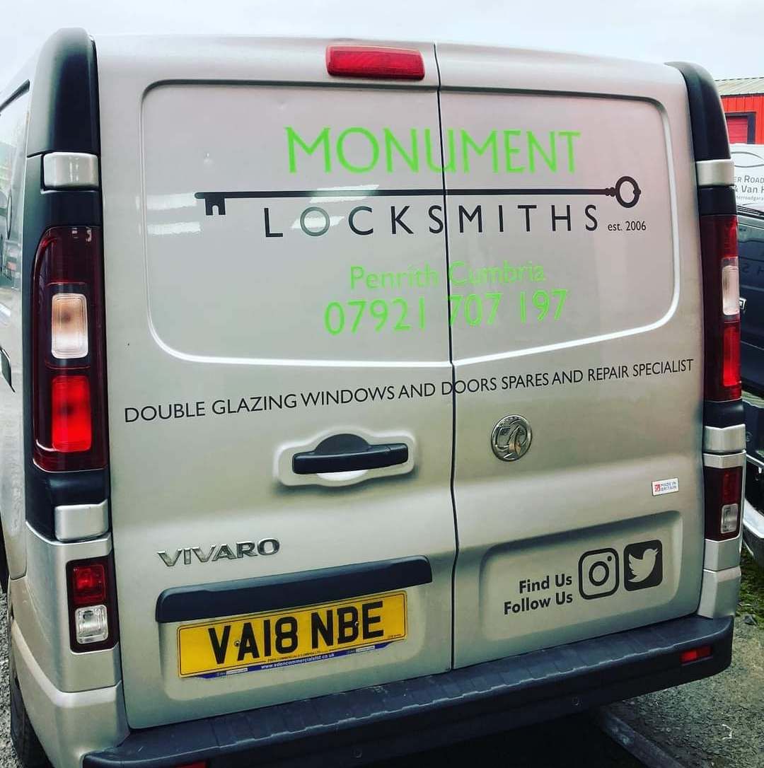 Monument Locksmiths van with Penrith Cumbria livery